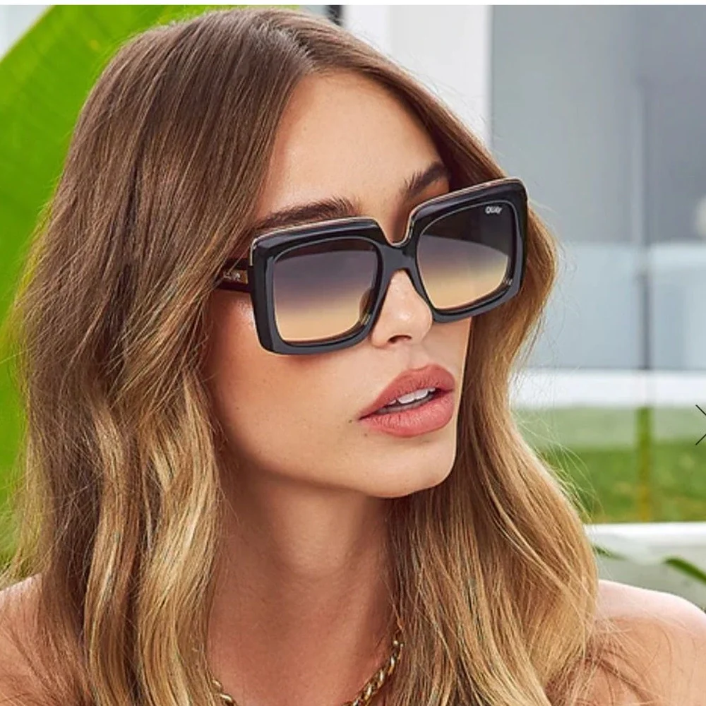 Quay Australia TOTAL VIBE REMIXED Square Women Sunglasses - Black/Multi - NWT - Picture 8 of 12